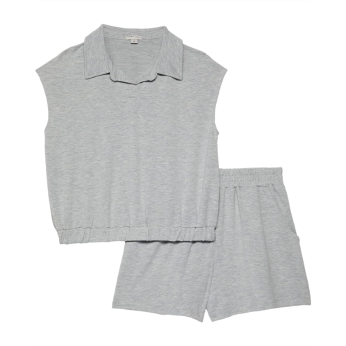 HABITUAL girl Two-Piece Collar Shirt Shorts Set (Big Kids)