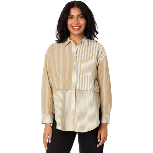 Madewell Modular Oversized Button-Up Shirt in Mixed Stripe