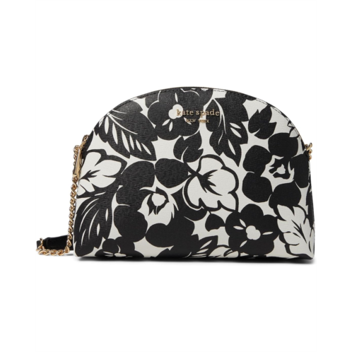 Kate Spade New York Morgan Tropical Foliage Printed Pvc Double Zip Dome Crossbody