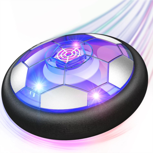 Ancesfun Hover Soccer Ball Kids Toys, USB Rechargeable Hover Ball with Protective Foam Bumper and Colorful LED Lights for 3 4 5 6 7 8-12 Years Old Boy Girl, Air Power Soccer Hover Ball for