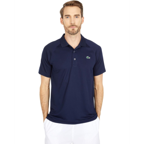 Mens Lacoste Short Sleeve Sport Breathable Run-Resistant Interlock Polo Shirt