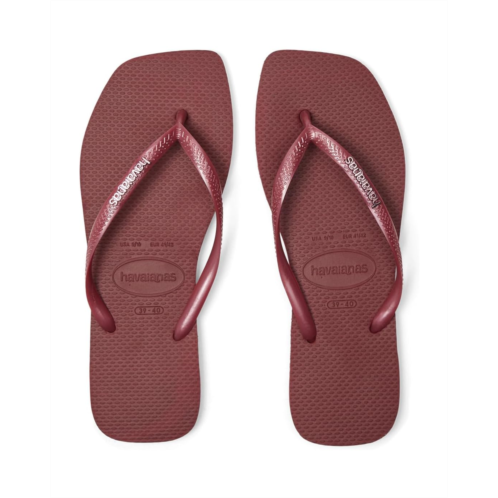 Womens Havaianas Slim Square Logo Metallic Flip-Flop