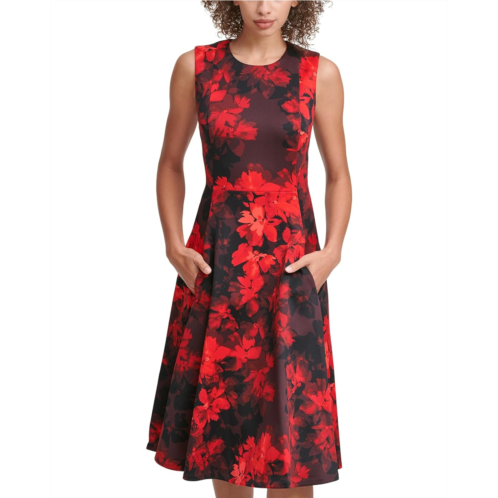Calvin Klein Floral Fit And Flare