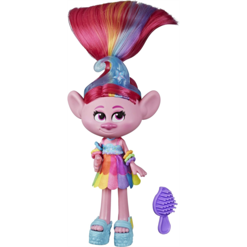 Trolls DreamWorks Glam Poppy Fashion Doll with Dress, Shoes, and More, Inspired by The Movie World Tour, Toy for Girl 4 Years and Up
