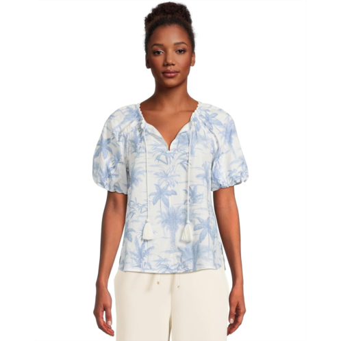 Tommy Bahama Fortuna Fronds Poplin Short Sleeve Top