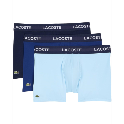 Mens Lacoste 3-Pack Solid with Semi Fancy Belt Underwear Trunks