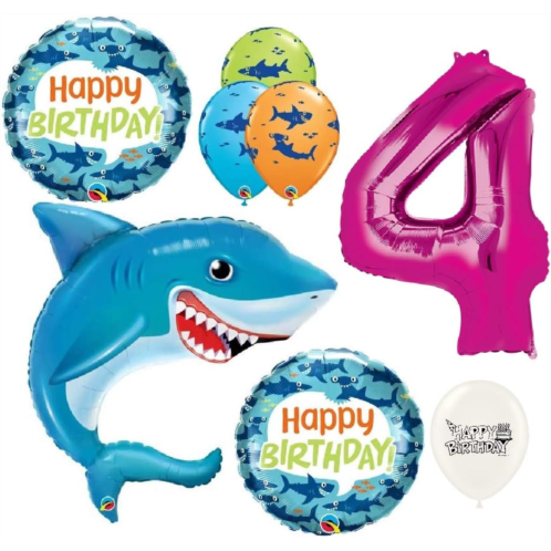 Ballooney  s Ultimate Great White Shark Ocean Sea Creatures Theme 4th Birthday Party Event Balloons Bouquet