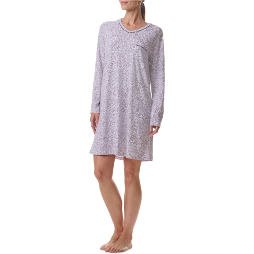 Womens Karen Neuburger Plus Size V-Neck Nightshirt With Satin Picot