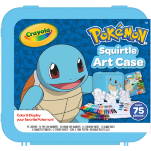 Crayola Pokemon Squirtle Coloring Art Case (71+ pcs), Kids Art Set, Coloring Pages and Markers, Pokemon Gift for Kids, Ages 4+