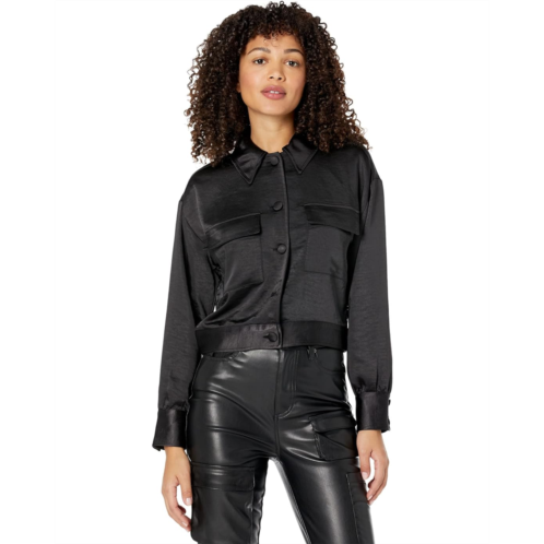 BCBGMAXAZRIA Satin Button-Down Jacket