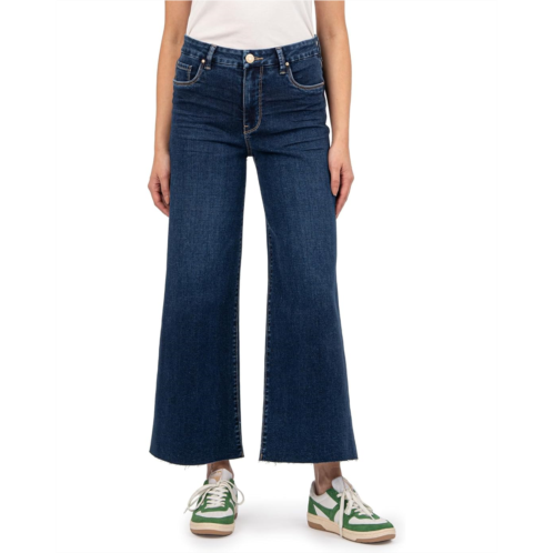 Womens KUT from the Kloth Meg High-Rise Fab Ab Wide Leg Raw Hem In Demure