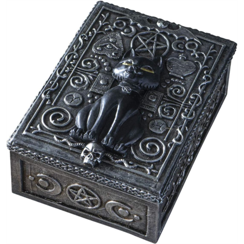 Pacific Giftware Fortune Telling Black Cat Reader Design Sculptural Tarot Box Jewelry Trinket Keepsake Fengshui Lucky Talisman Home Accent Decor 5.25 L