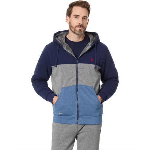 U.S. POLO ASSN. USPA USPA Color-Block Full Zip Sherpa Hoodie