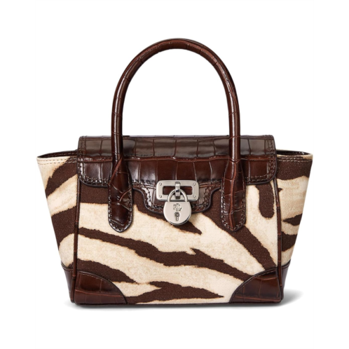 POLO RALPH LAUREN Lauren Ralph Lauren Zebra-Print Canvas Small Tanner Satchel