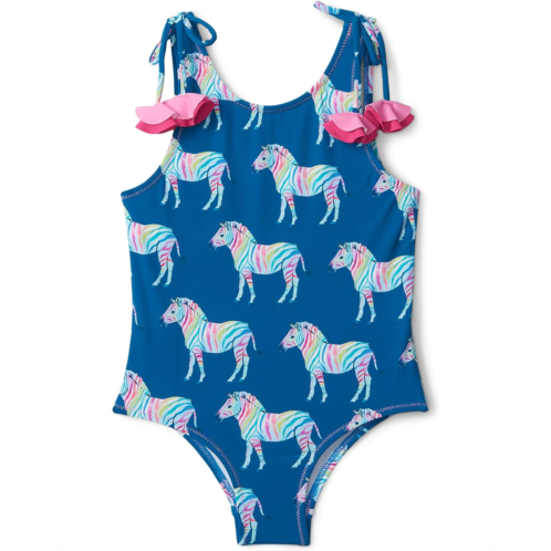 Hatley Kids Rainbow Zebra Shoulder Bow Swimsuit (Toddler/Little Kids/Big Kids)