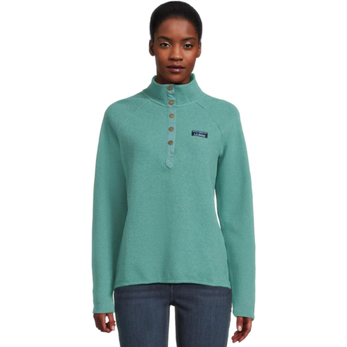 L.L.Bean Lakewashed Ottoman Knit Quarter Snap