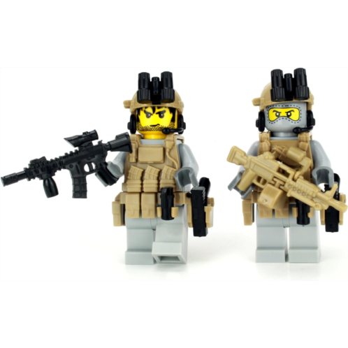 Battle Brick US Army Rangers Custom Minifigures Genuine Military Minifig Custom Tactical Gear Modern Warfare 1.6 Inches Tall Great Gift for Ages 8+ to Adult AFOL