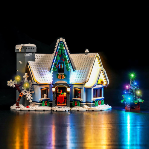 Hilighting Upgraded Led Light Kit for Lego Santas Visit Christmas House Building Set, Compatible with Lego 10293 Model, Festive Home Decor, Gift Idea for Adults and Families (Model