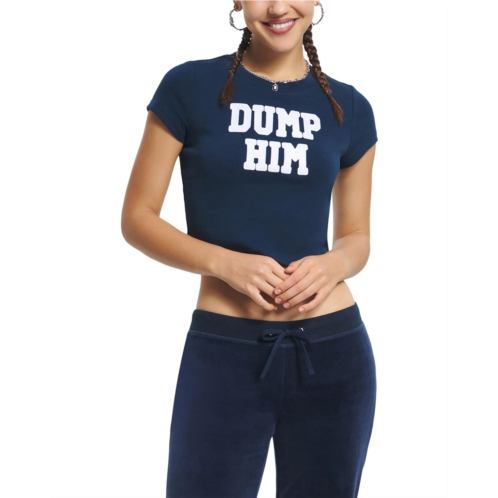 Womens Juicy Couture Dump Him Graphic Baby Tee