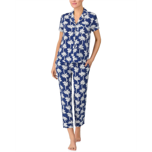 Womens Kate Spade New York Short Sleeve Cropped Pant PJ Set