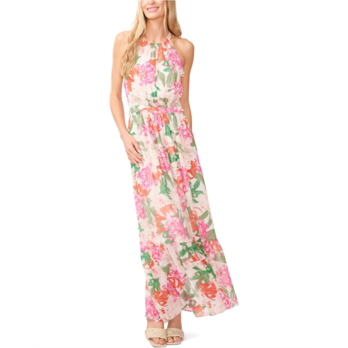 Womens CeCe Halter Maxi Dress with Flounce