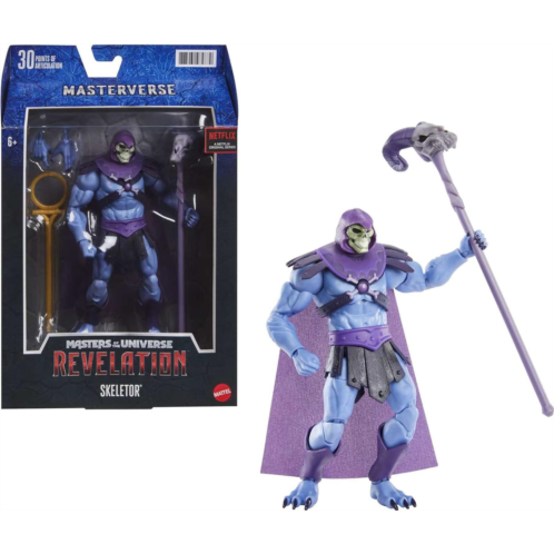 Masters of the Universe Masterverse Collection, Revelation Skeletor, 7-in MOTU Battle Figures for Storytelling Play and Display, Toy for Kids Age 6 and Older and Adult Collectors