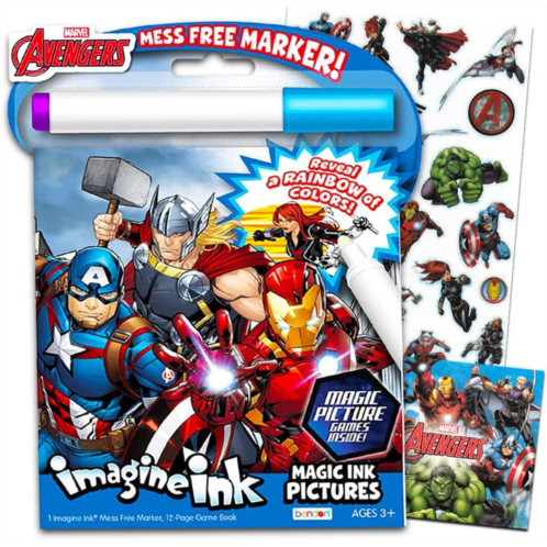 Marvel Avengers Imagine Ink Coloring Book with Mess-Free Marker and Stickers (No Mess Coloring Book for Kids Toddlers)