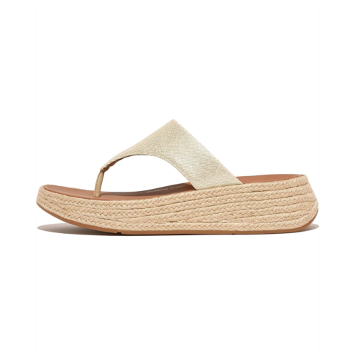 FitFlop F-Mode Espadrille Glitz-Canvas Flatform Toe-Thongs