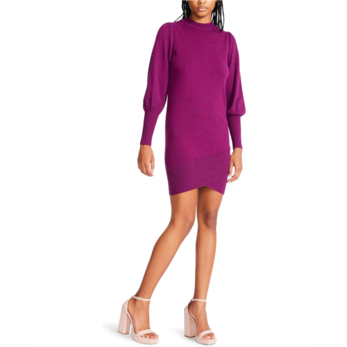 Betsey Johnson Mock Neck Wrap Front Sweaterdress