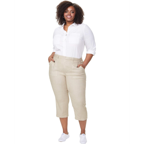 NYDJ Plus Size Plus Size Utility Pants in Stretch Linen in Feather