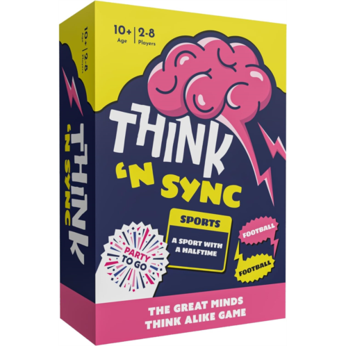 Gamewright - Party to Go - Think inchN Sync - The Great Minds Think Alike Game - Age 10+, 3-8 Players