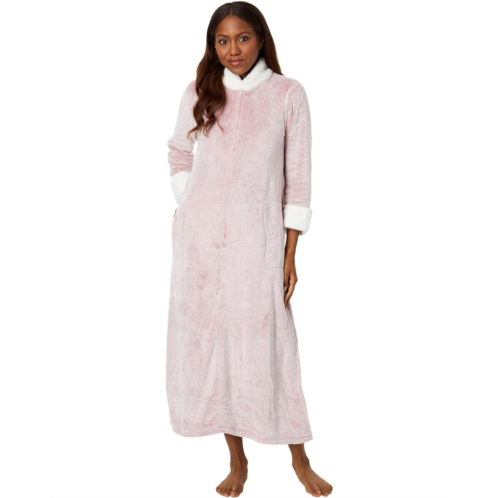 Womens N by Natori Frosted Cashmere Fleece Zip Robe