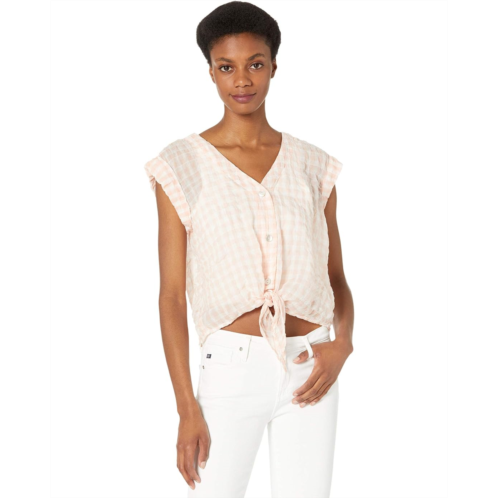 Bella dahl Roll Sleeve Tie Front Top