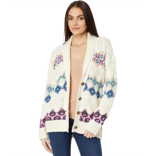 Lucky Brand Intarsia Shawl Collar Cardigan