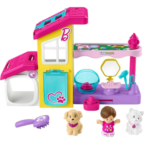 Fisher-Price Little People Barbie Toddler Playset Play and Care Pet Spa with Music Sounds & 4 Pieces for Ages 18+ Months