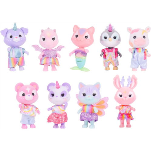 Sunny Days Entertainment Honey Bee Acres Rainbow Ridge Pals - 9 Miniature Flocked Dolls Small Fantasy Collectible Figures Pretend Play Toys for Kids
