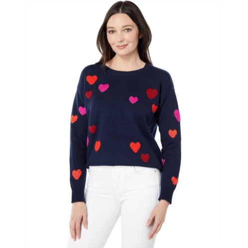 Draper James Multi Heart Crew Neck Sweater