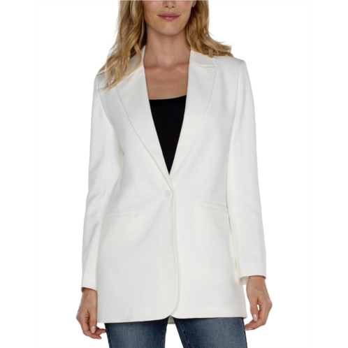 Liverpool Los Angeles Button Front Boyfriend Blazer Luxe Stretch Suiting