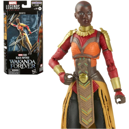Marvel Legends Series Black Panther Wakanda Forever Okoye 6-inch MCU Action Figure Toy, 2 Accessories, 1 Build-A-Figure Part