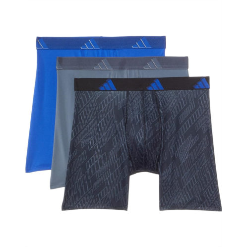 Mens adidas Athletic Fit Microfiber Boxer Brief Underwear 3-Pack