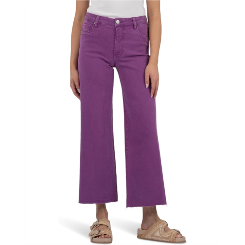Womens KUT from the Kloth Meg High-Rise Fab Ab Wide Leg Raw Hem