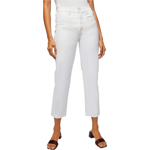 7 For All Mankind High-Waist Cropped Straight in Clean White