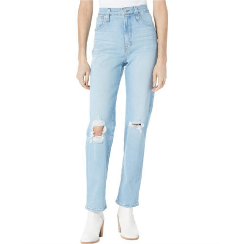 Madewell The Perfect Vintage Straight Jean in Danby Wash: Knee-Rip Edition