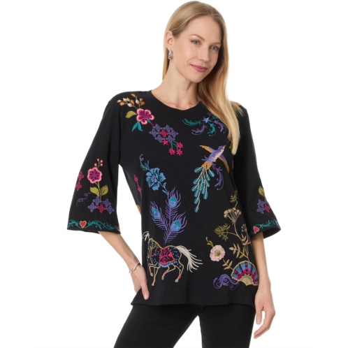 Womens Johnny Was Boxy Knit Tee - Ariela