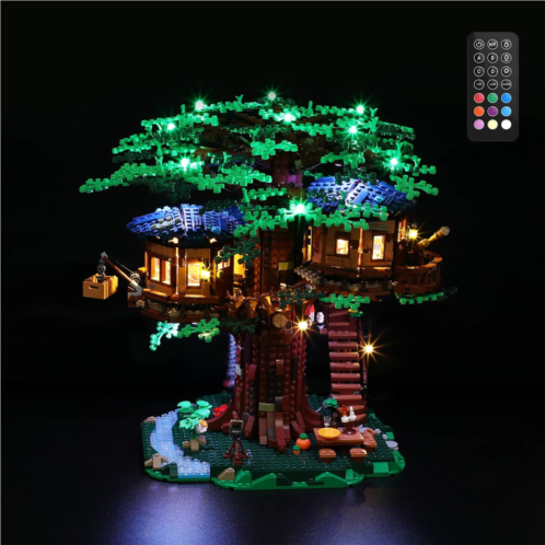 GEAMENT LED Light Kit (Remote Control) Compatible with Lego Tree House Playset - Lighting Set for Ideas 21318 (Model Set Not Included)