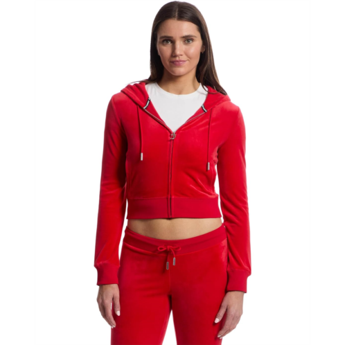 Juicy Couture Solid Classic Juicy Hoodie With Back Bling