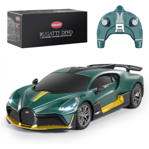 MIEBELY Remote Control Car - 1/24 Scale Fast Rc Race Car, Bugatti Divo 3.7V 500 mAh Car Toys with Headlight, Racing Hobby Car Model Birthday Ideal Gifts for Adults Kids Boys Age 6