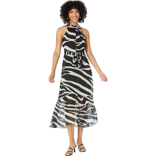 Donna Morgan Printed Maxi Dress with Lurex Detail