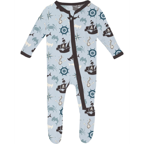 Kickee Pants Kids Print Footie with 2 Way Zipper (Infant)