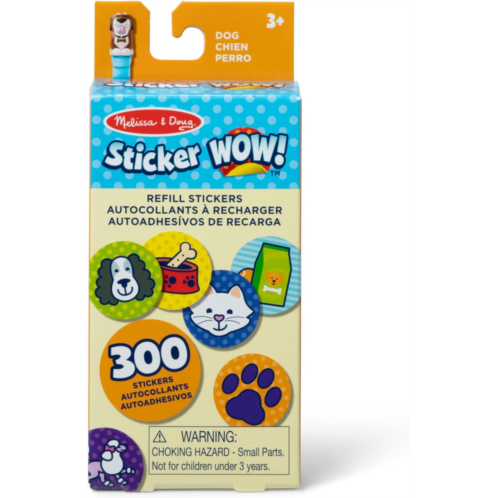 Melissa & Doug Sticker Wow! 300+ Refill Stickers for Sticker Stamper Arts and Crafts Fidget Toy Collectibles - Dog Pets Theme, Assorted (Stickers Only) Removable Stickers for Girl